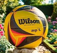Wilson OPTX AVP Official Beach Volleyball – Black/Yellow | Pro Game Ball for Sand Play