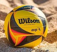 Wilson OPTX AVP Official Beach Volleyball – Black/Yellow | Pro Game Ball for Sand Play